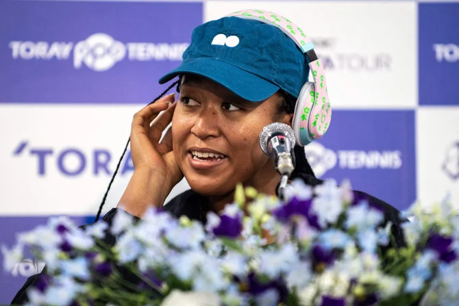 In this file photo taken on Sept. 18, 2022, Naomi Osaka of Japan attends a press conference at the start of the Pan Pacific Open tennis tournament in Tokyo. (AFP file)