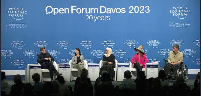 Panelists at a WEF session on Friday discuss the role of people with special needs in developing policies on climate change. (Supplied)