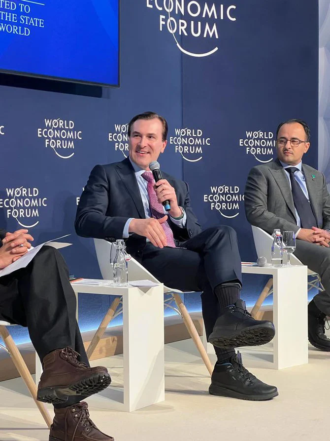 International Energy Forum Secretary-General Joe McMonigle at a WEF panel on an inclusive energy transition. (Joe McMonigle/ Twitter)