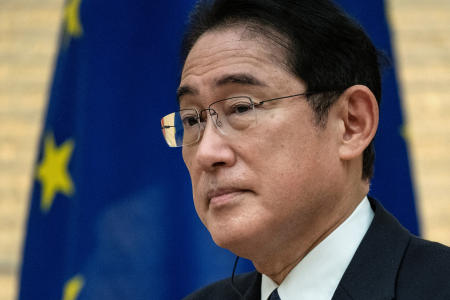 Kishida said that souvenirs were purchased for all ministers with his own money and that Shotaro's purchase of the goods fell within the official duties of a secretary to the prime minister. (Reuters)