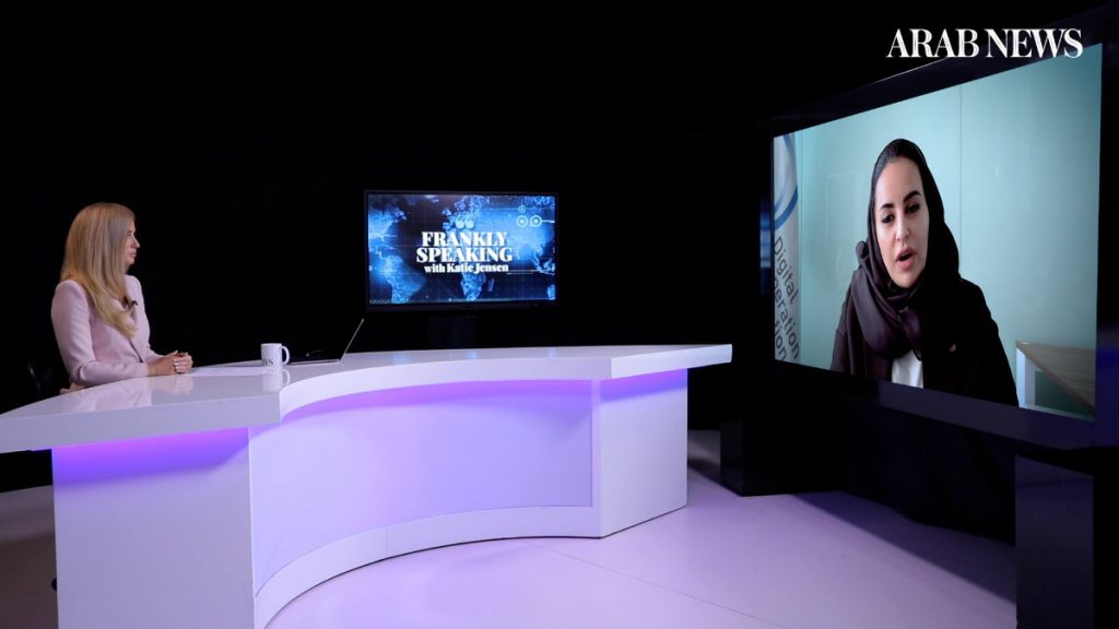 Deemah AlYahya, secretary-general of Digital Cooperation Organization, speaks to Katie Jensen, host of Frankly Speaking. (Supplied)