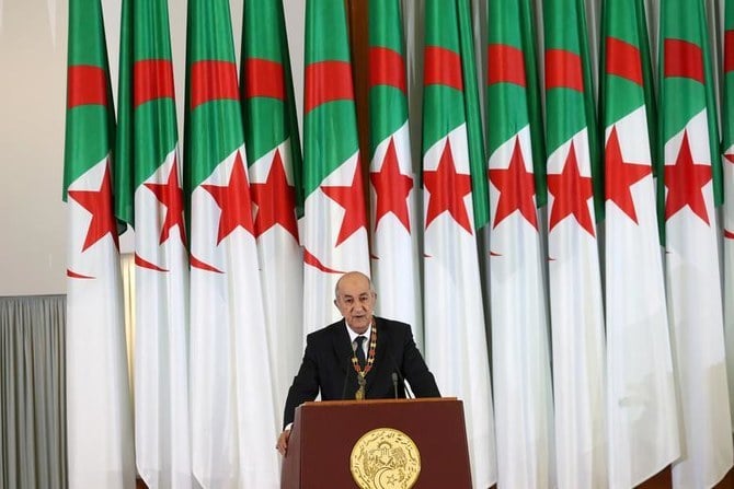 Algerian President Abdelmadjid Tebboune plans to visit Russia in May, his office said Tuesday after a phone call with his counterpart in Moscow, Vladimir Putin. (Reuters/File Photo)