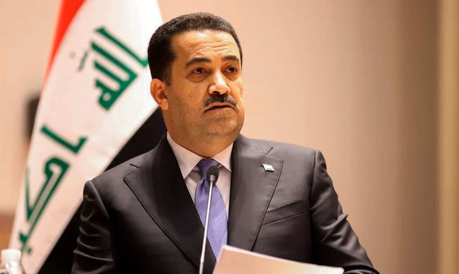 Prime Minister Mohammed Shia Al-Sudani hailed “a real reform of the banking system,” but denounced “falsified invoices, money going out fraudulently.” (AP)