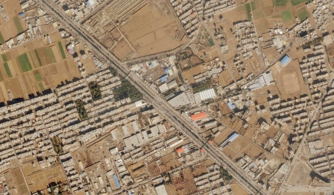 This satellite image from Planet Labs PBC shows damage on the roof of an Iranian military workshop, center, after a drone attack in Isfahan, Iran, Thursday, Feb. 2, 2023. (AP)
