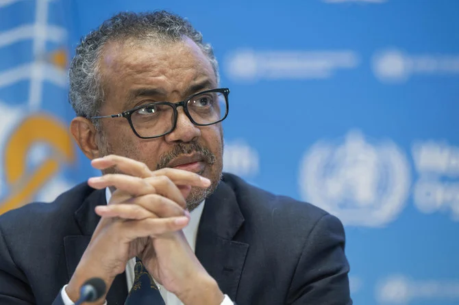 Tedros Adhanom Ghebreyesus, director general of the World Health Organization, speaks during a news conference at WHO headquarters in Geneva, Switzerland, on Dec. 14, 2022. (File/AP)