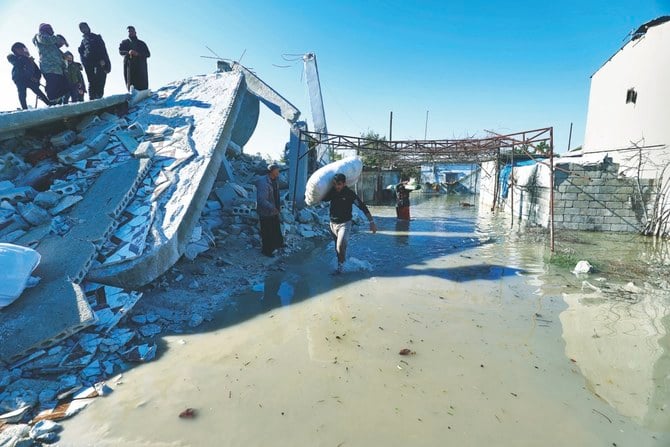 Residents of Al-Taloul in the northwestern Syrian province of Idlib were left homeless and exposed to freezing winter conditions after Monday’s earthquake destroyed a dam and flooded their village. (Supplied)