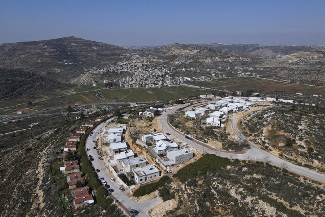 A view of the West Bank Jewish settlement of Eli, Tuesday, Feb. 14, 2023. (AP)