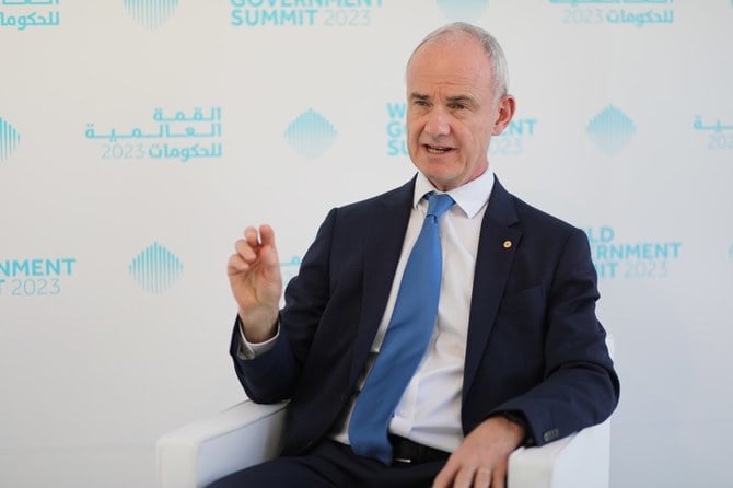 Gilles Carbonnier, vice president of the International Committee of the Red Cross, spoke to Arab News on the sidelines of the World Government Summit in Dubai. (AN Photo/Mohamed Fawzy)
