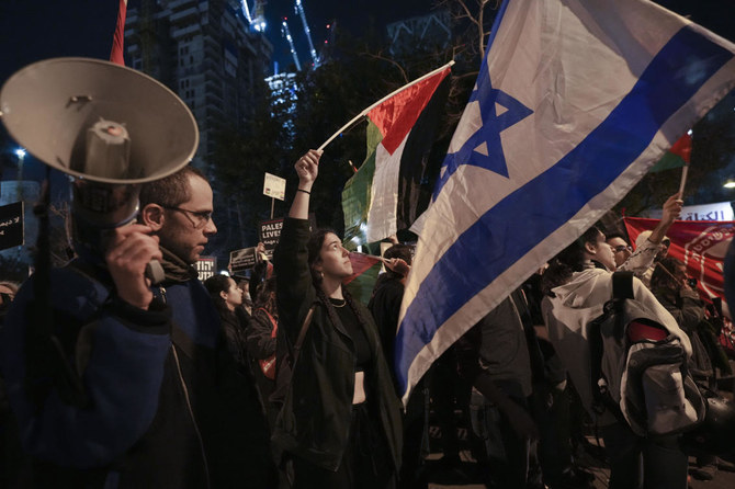 Last week, some 100,000 people demonstrated outside the Knesset as a committee granted initial approval to overhaul Israel’s legal system. (AP)