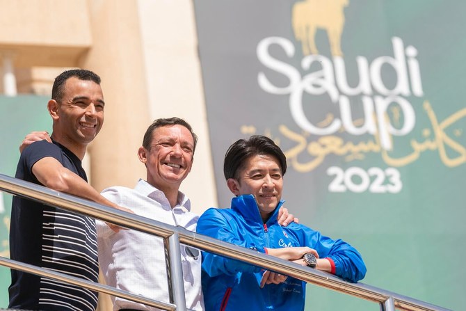 Yuichi Fukunaga (right), Frankie Dettori and Joao Moreira will all be in action on Saudi Cup night (Supplied)