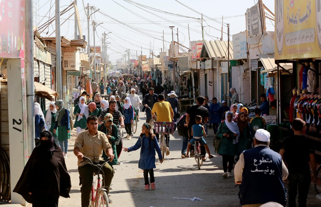 This picture shows a view of the Zaatari camp for Syrian refugees, near the Jordanian city of Mafraq, about 80km north of the capital Amman, on October 17, 2022. (AFP)