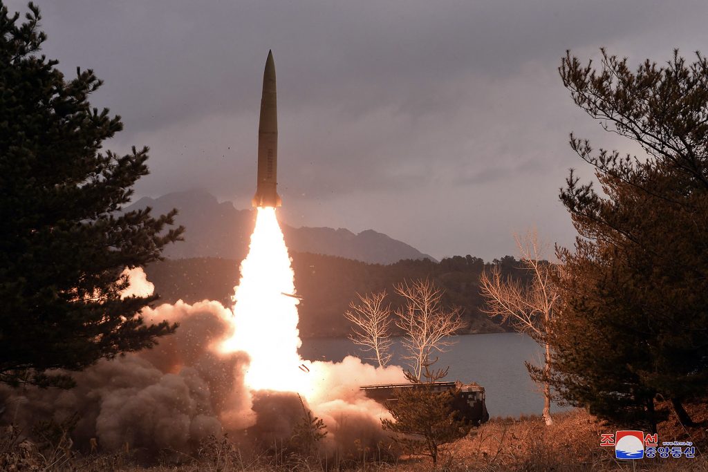 The missiles are believed to be two short-range ones that the South Korean military said Tuesday were fired by North Korea toward the Sea of Japan the same day. (AFP)