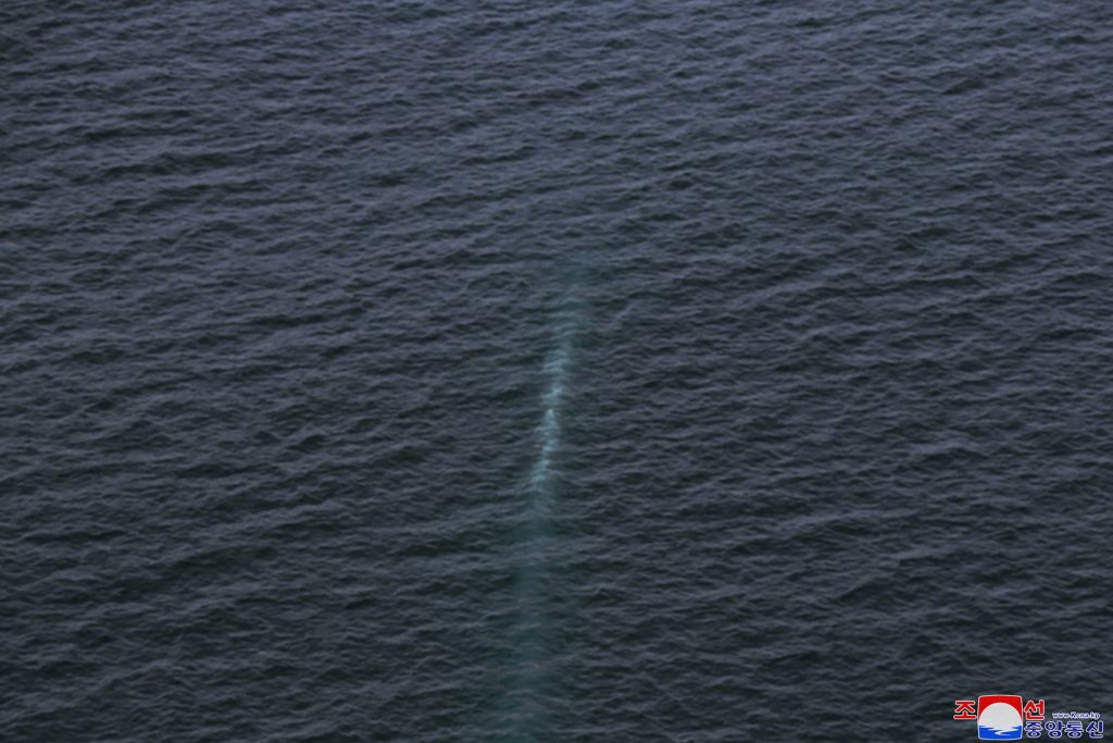 This undated picture taken from the period of March 21 to 23, 2023 and released by North Korea's official Korean Central News Agency (KCNA) on March 24, 2023 shows the underwater nuclear strategic attack weapon system