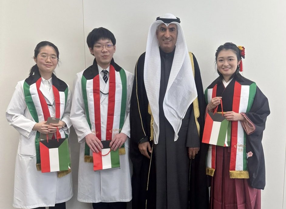 Kuwait's Ambassador to Japan, Sami Ghassab Alzamanan, at Tokyo University of Medicine and Pharmacy. (ANJ Photo)