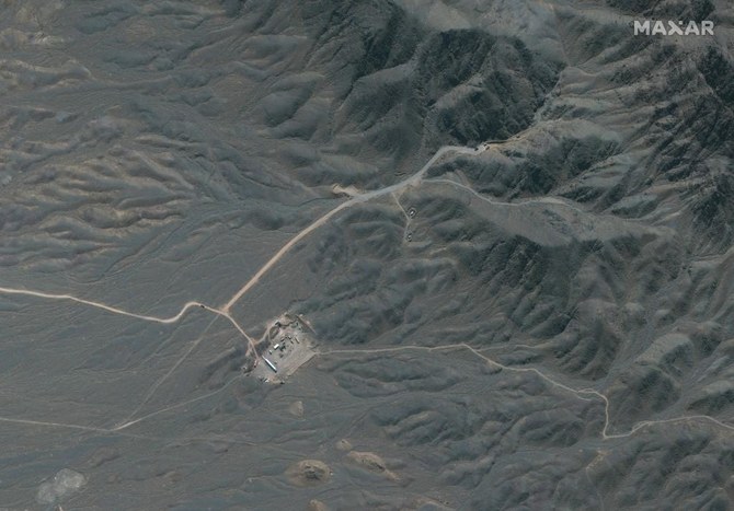 An overview of Iran’s Natanz nuclear facility, south of the capital Tehran, can be seen. (File/AFP)