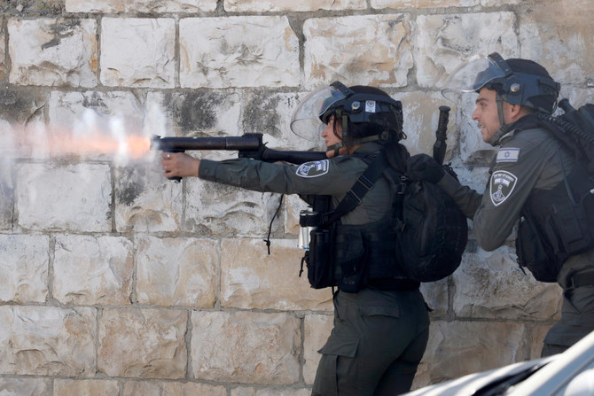 Israeli border police clash with Palestinians in Silwan neighbourhood in East Jerusalem, March 3, 2023. (Reuters)