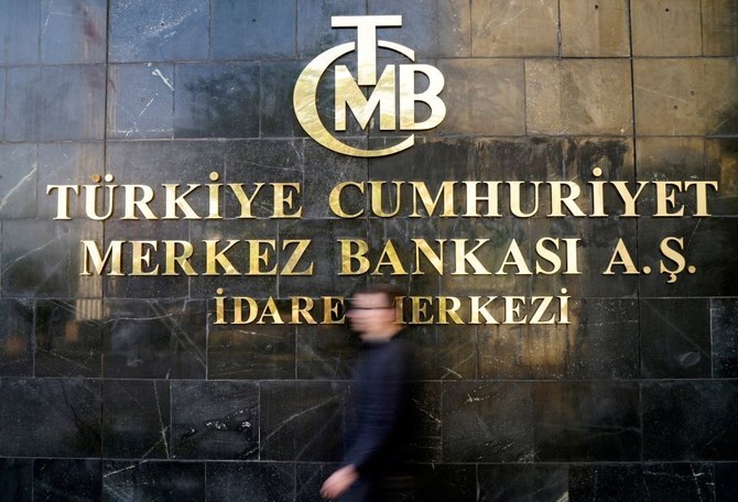 A man leaves the Central Bank of the Republic of Turkiye (CBRT) headquarters, Ankara, Turkiye, Apr. 19, 2015. (Reuters)