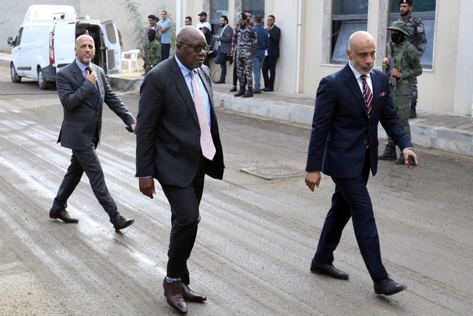 Abdoulaye Bathily, centre, wants to create a panel tasked with delivering presidential and legislative elections. (AFP/File)