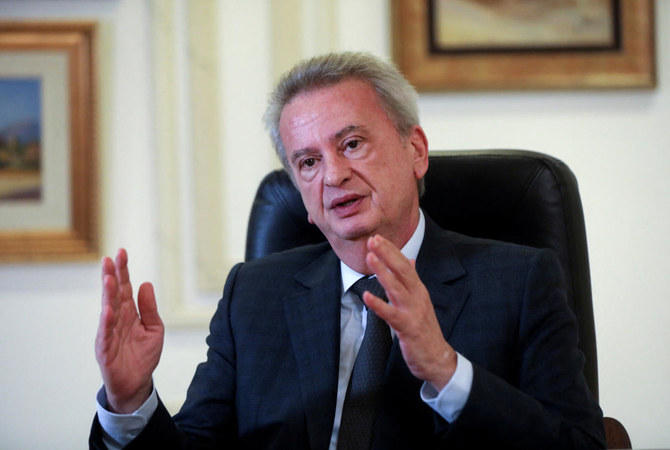 Lebanon's Central Bank Governor Riad Salameh speaks during an interview for Reuters Next conference, in Beirut (REUTERS)