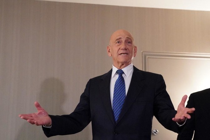 Israel’s former prime minister Ehud Olmert said that global leaders should refuse to meet with Benjamin Netanyahu. (AFP)
