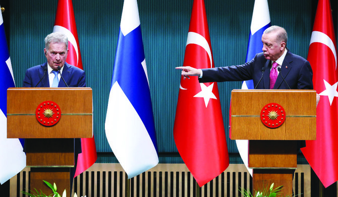 Turkish President Recep Tayyip Erdogan told his Finnish counterpart Sauli Niinisto that Helsinki had shown a strong commitment to addressing Ankara’s security concerns. (AFP)