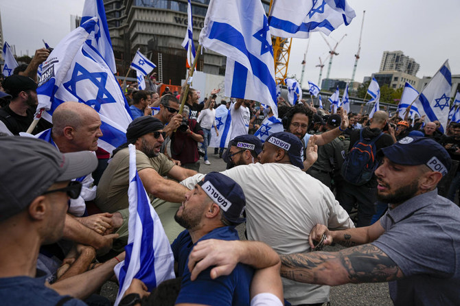 Israelis have protested non-stop against plans by Prime Minister Benjamin Netanyahu’s government to overhaul the judicial system. (AP)