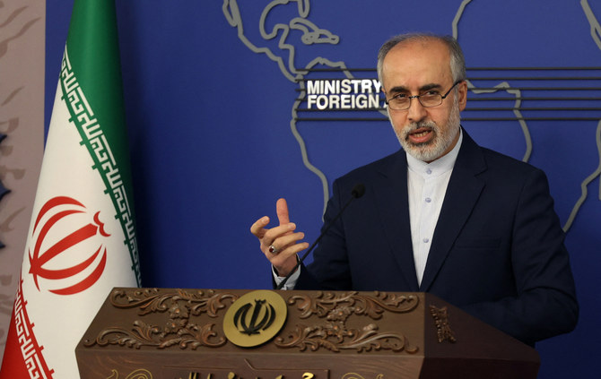 Iran’s foreign ministry spokesman Nasser Kanani tells France to listen to its people instead of instead of ‘creating chaos in other countries.’ (File/AFP)