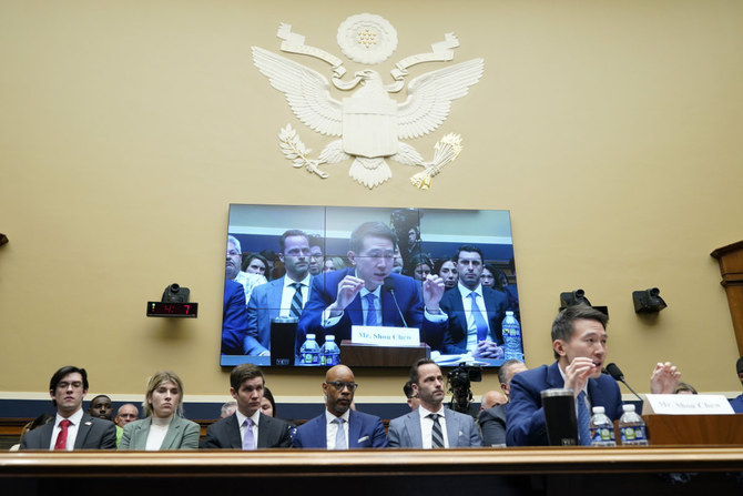 TikTok CEO Shou Zi Chew testifies on the platform's consumer privacy and data security practices and impact on children during a hearing of the House Energy and Commerce Committee on March 23, 2023. (AP)