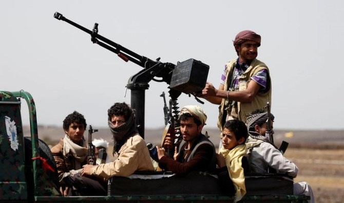 The Houthi military escalation coincided with the eighth anniversary of the military intervention by the Coalition to Restore Legitimacy in Yemen. (Reuters/File)