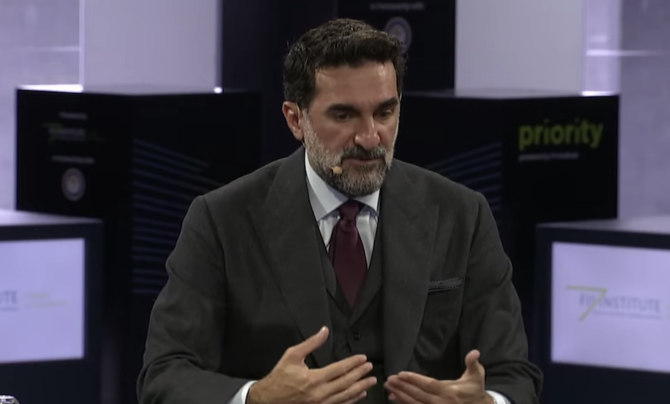 FII Chairman and Saudi Public Investment Fund Gov. Yasir Al-Rumayyan joined Miami Mayor Francis Suarez to discuss how humanity can get through the challenges of a post-COVID world. (Screenshot/FII Priority)
