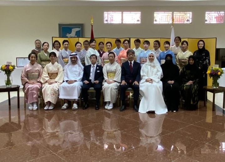 Certificate of commendation awarded to Urasenke Abu Dhabi study group by Japanese ambassador (supplied)
