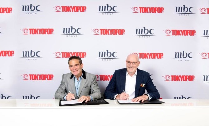 CEO and founder of TOKYOPOP Stu Levy and CEO of MBC Group Sam Barnett. (Supplied)