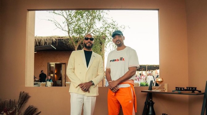 Will Smith was snapped with Beatz who attended the race to watch competitors from his Saudi Bronx team in action at the venue. (Instagram)