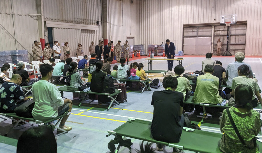 According to the Foreign Ministry, the evacuees include Sudanese, U.S. and Canadian nationals and 12 minors. (AFP)
