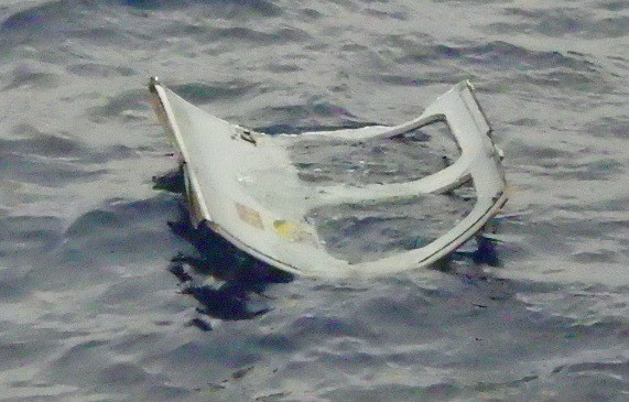 Parts believed to be of the missing helicopter in the sea off the coast of Okinawa, southwestern Japan, April, 6. 2023. (File/EPA)