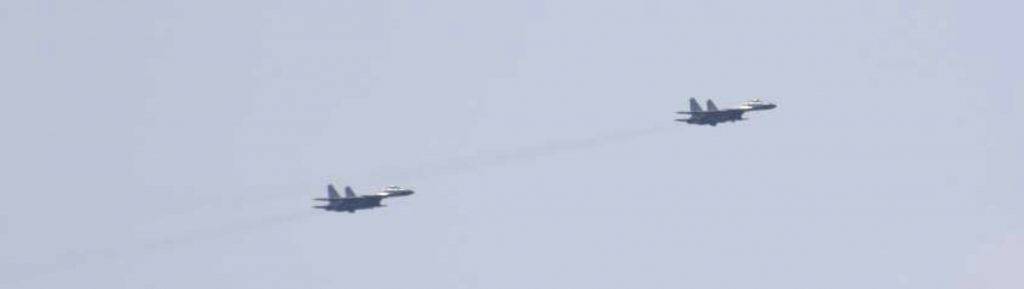 Jet fighters that took off from China's Shandong aircraft carrier are seen, south of Okinawa prefecture, Japan, in this handout released by the Joint Staff Office of the Defense Ministry of Japan April 10, 2023. (File/Reuters)