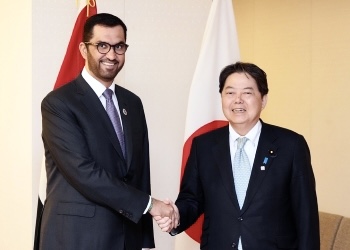Japanese Foreign Minister HAYASHI Yoshimasa on Friday met with Sultan Al Jaber, the United Arab Emirates’ Minister of Industry and Advanced Technology who is visiting Japan to participate in the G7 Ministers' Meeting on Climate, Energy and Environment in Sapporo. (MOFA)
