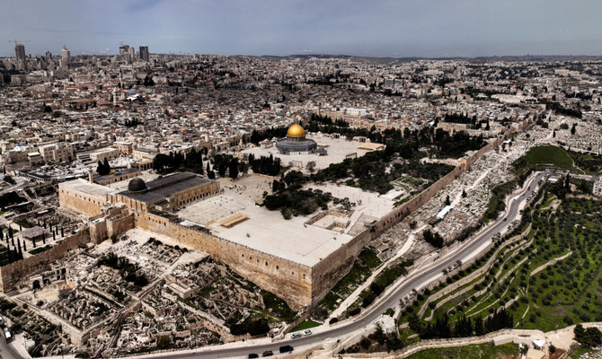 An aerial view shows the Dome of the Rock and Al-Aqsa Mosque on the compound known to Muslims as the Noble Sanctuary and to Jews as the Temple Mount, in Jerusalem's Old City. (Reuters)