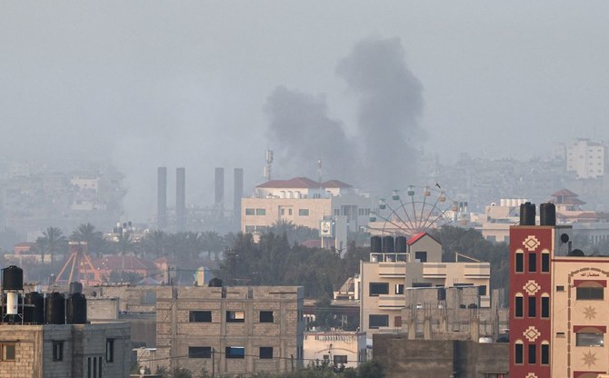 Israeli fighter jets struck two Hamas weapons manufacturing sites in the central Gaza Strip ‘in response’ to the rocket fire, the army said. (AFP)