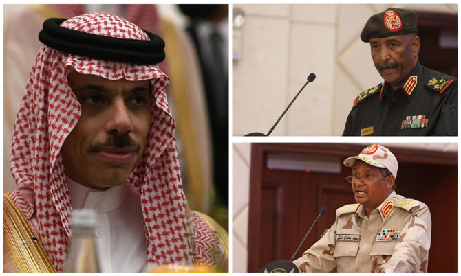 Saudi Foreign Minister Prince Faisal bin Farhan held calls with the commander of Sudan’s miltitary, Gen. Abdel-Fattah Burhan, and the head of the RSF, Gen. Mohammed Hamdan Dagalo, on Sunday. (File/AFP)
