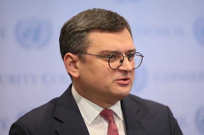 Ukraine’s Foreign Minister Dmytro Kuleba is expected in Baghdad on Monday on his first visit to Iraq since Russia invaded his country. (File/AFP)