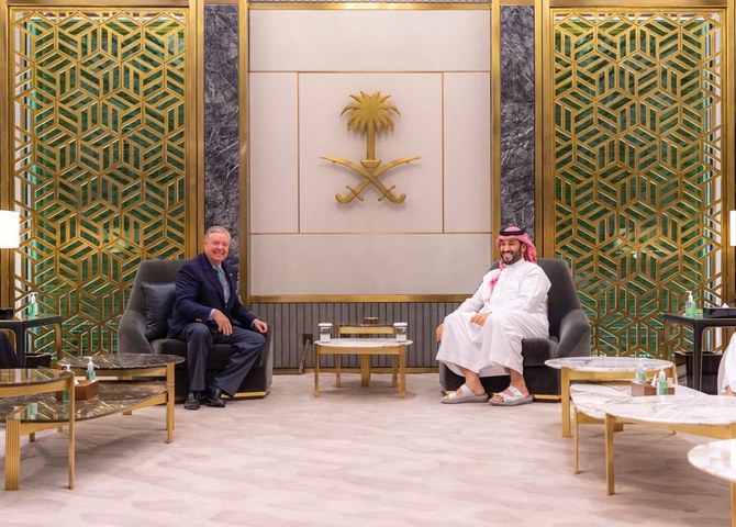 US Senator Lindsey Graham met with Crown Prince Mohammed bin Salman during his visit to Saudi Arabia. (SPA)