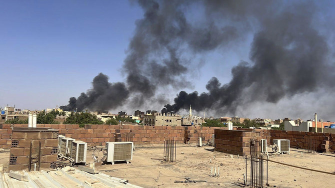 Eid al-Fitr holiday, typically filled with prayer, celebration and feasting was a somber one in Sudan, as gunshots rang out across the capital of Khartoum and heavy smoke billowed over the skyline. (File/AP)