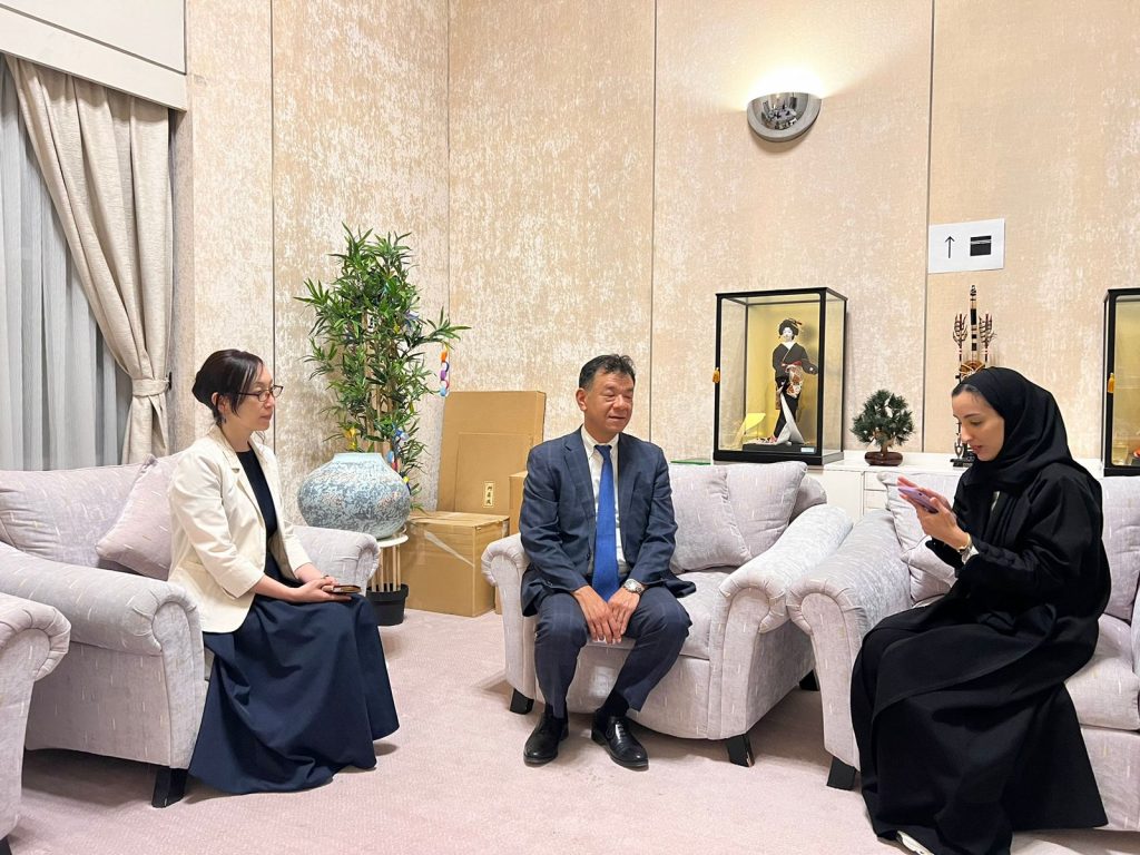 Interview with Second Secretary Nonaka Akiko and Deputy in Chief Mission Kawahara Kazutaka with Arab News Japan. (supplied)