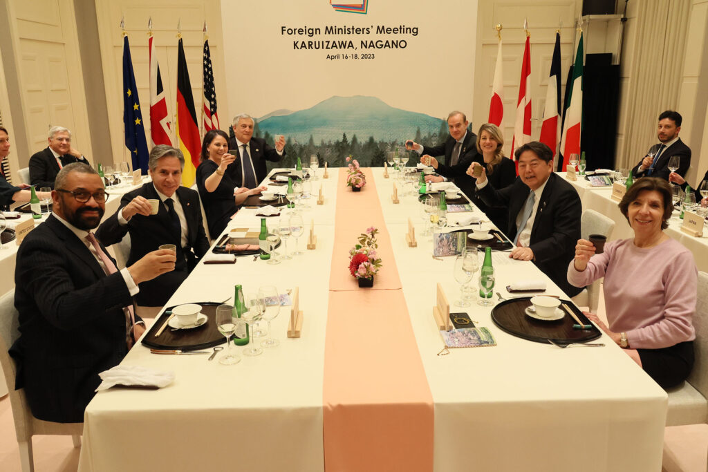 G7 Foreign Ministers at a meeting in Karuizawa, Nagano. (Twitter/MOFA)