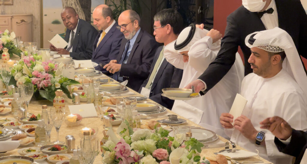 The ambassadors of Palestine, the United Arab Emirates, Qatar, Bahrain, Lebanon, Egypt, Tunisia, Algeria, Mauritania and Djibouti attended the event.