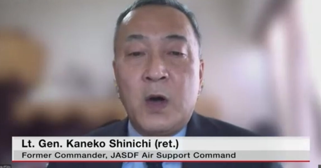 Retired Lt. Gen. Kaneko Shinichi commenting on the situation in Sudan on NHK. (NHK)