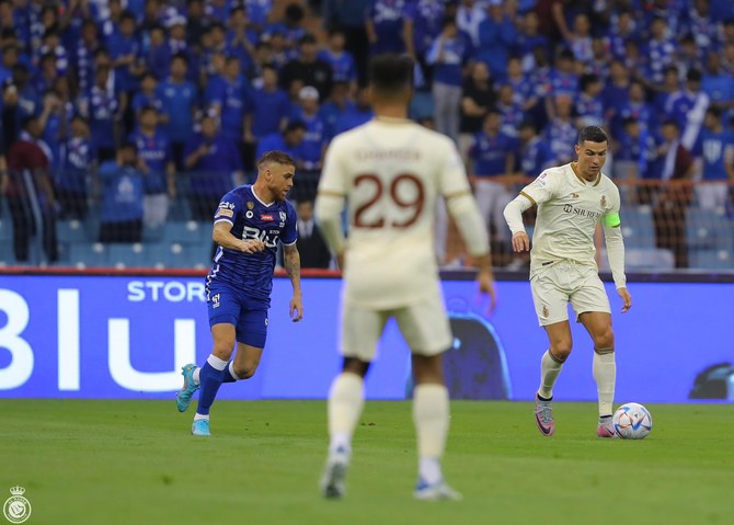 As Ronaldo left the area in obvious frustration, he was taunted by gleeful home fans who chanted the name of Lionel Messi, prompting the reaction. (Twitter/@AlNassrFC)