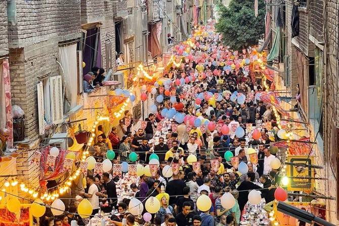 Residents of Al-Matariyya neighborhood in Cairo came together to host an iftar where everyone was welcome. (Supplied)