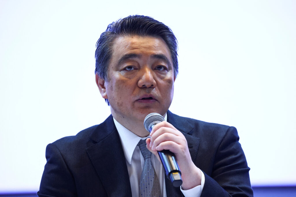 Toyota Motor Corporation Chief Executive Officer, Asia Region, Masahiko Maeda speaks during a press conference over rigging safety tests by its affiliate Daihatsu that affected 88,000 vehicles, in Bangkok, Thailand, May 8, 2023.